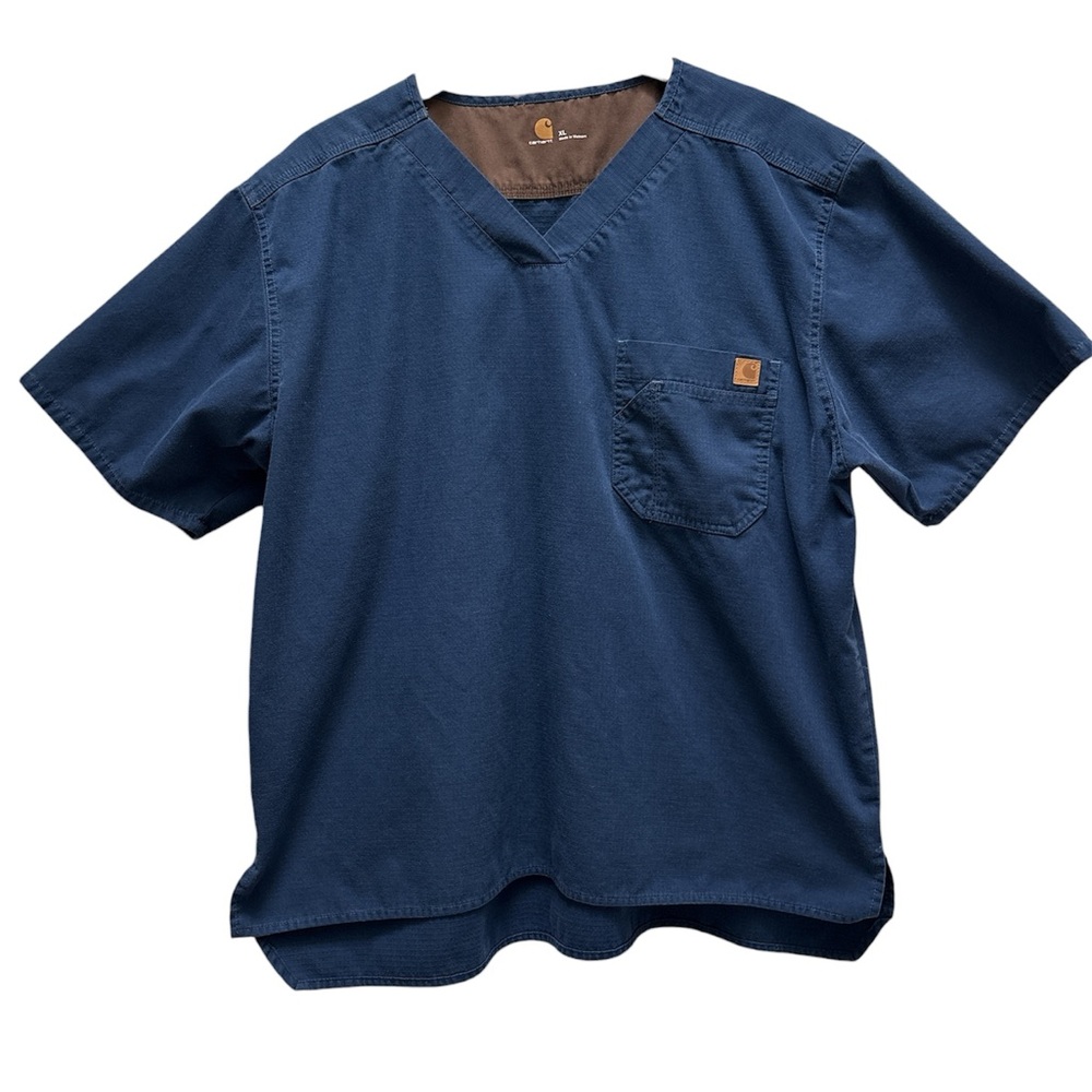 Carhartt Blue V-Neck Scrubs Pocket Tee XL